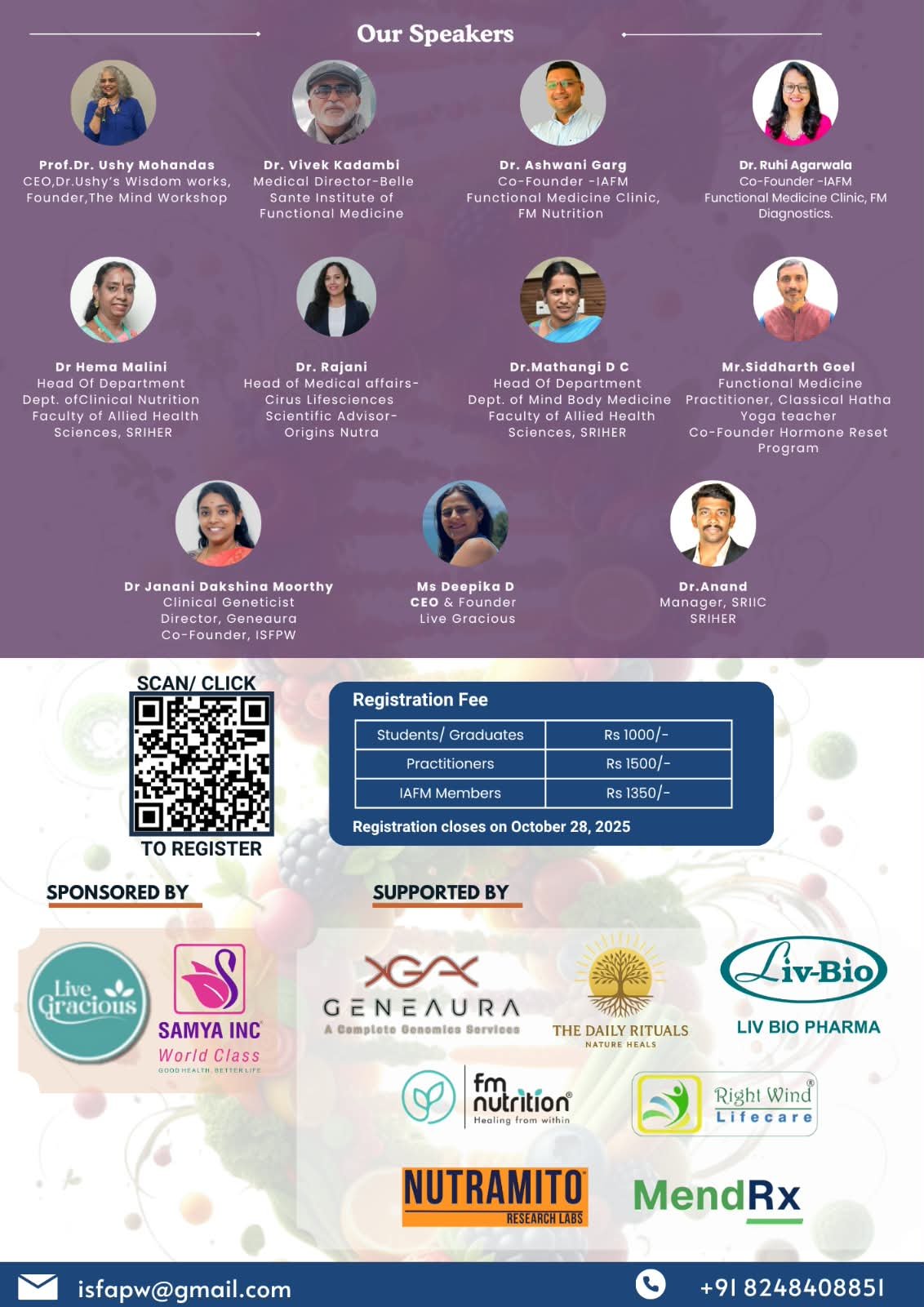 The conference agenda, with session times, speakers and attendee groups.